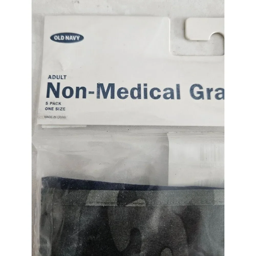 Old Navy Adult Non-Medical Face Masks Gray Camo 5 Pack